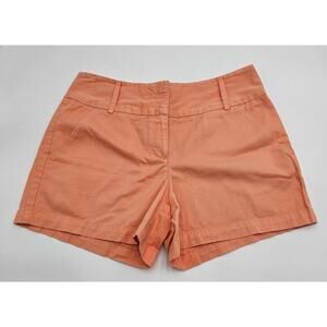New York & Co. Women's Size 8 100% Cotton Coral Chino Shorts
